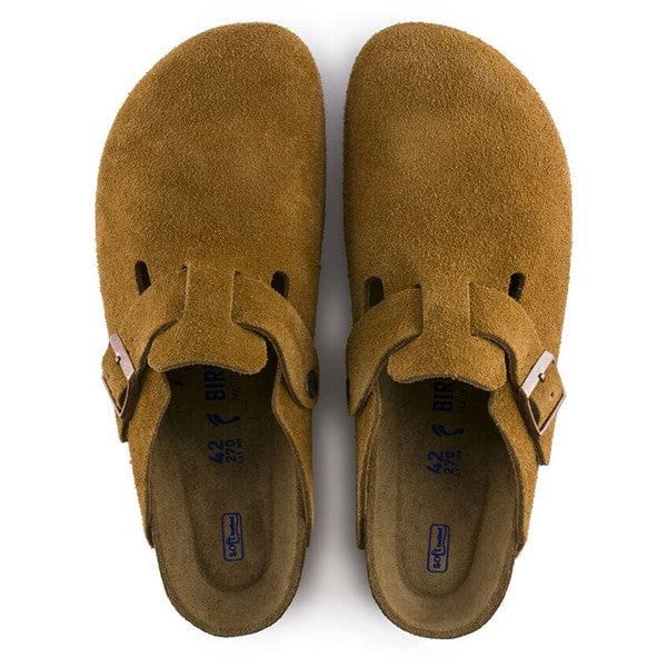 BIRKENSTOCK BOSTON SOFT FOOTBED SUEDE LEATHER CLOGS