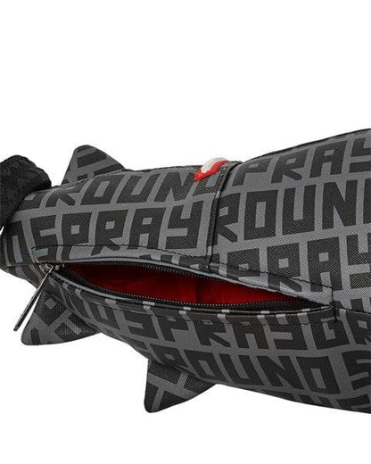 SPRAYGROUND SPLIT INFINITY CHECK SHARK-SHAPED DUFFLE BAG